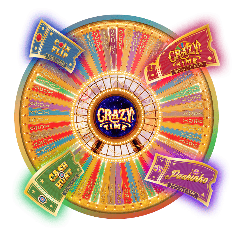 JE777 Crazy Time cash wheel whirling in the heart of the live show, lit with neon